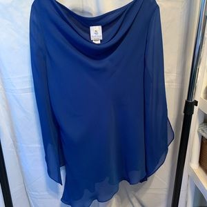 Royal blue blouse with asymmetrical hem size XL EUC